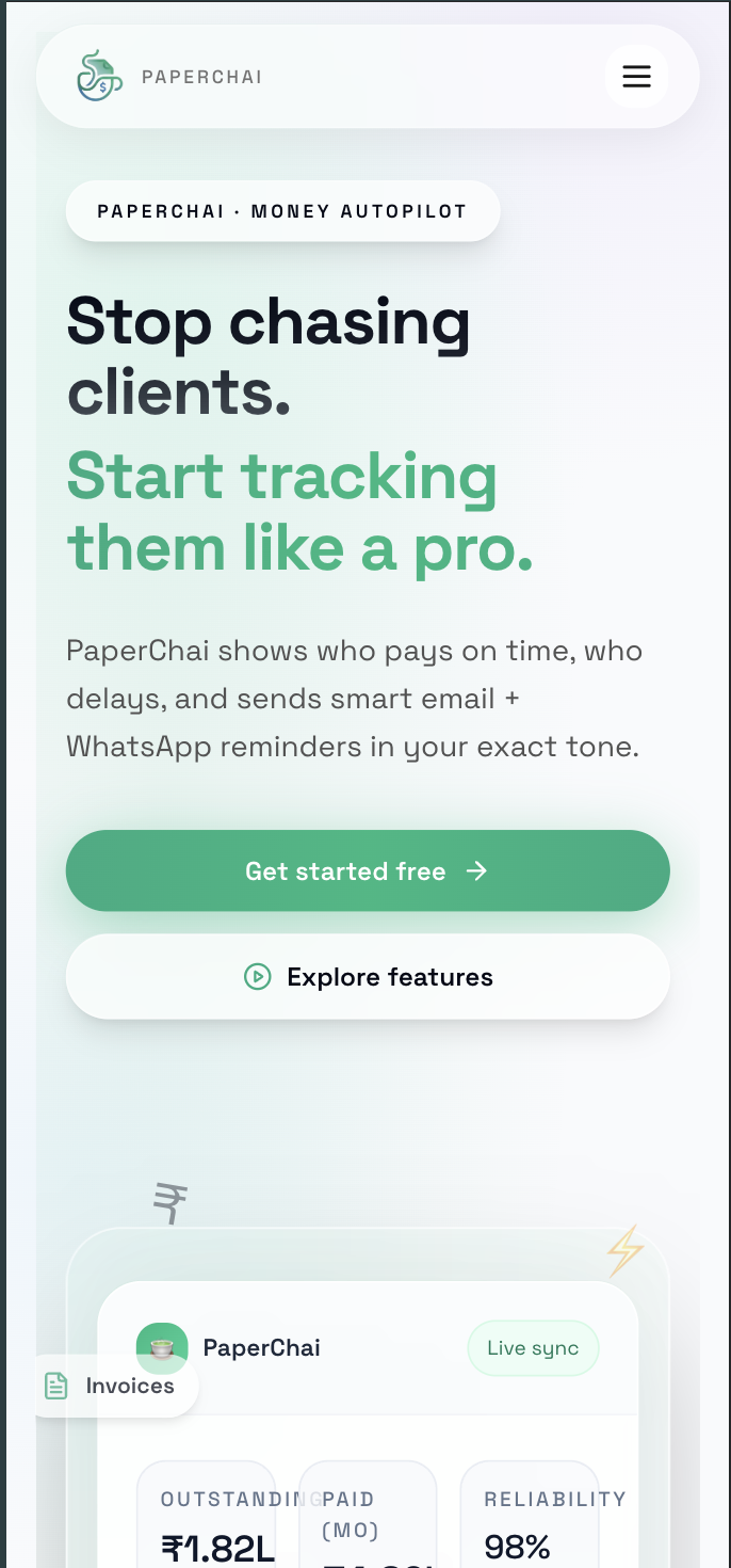 PaperChai Invoice — create invoices from chat and track payments